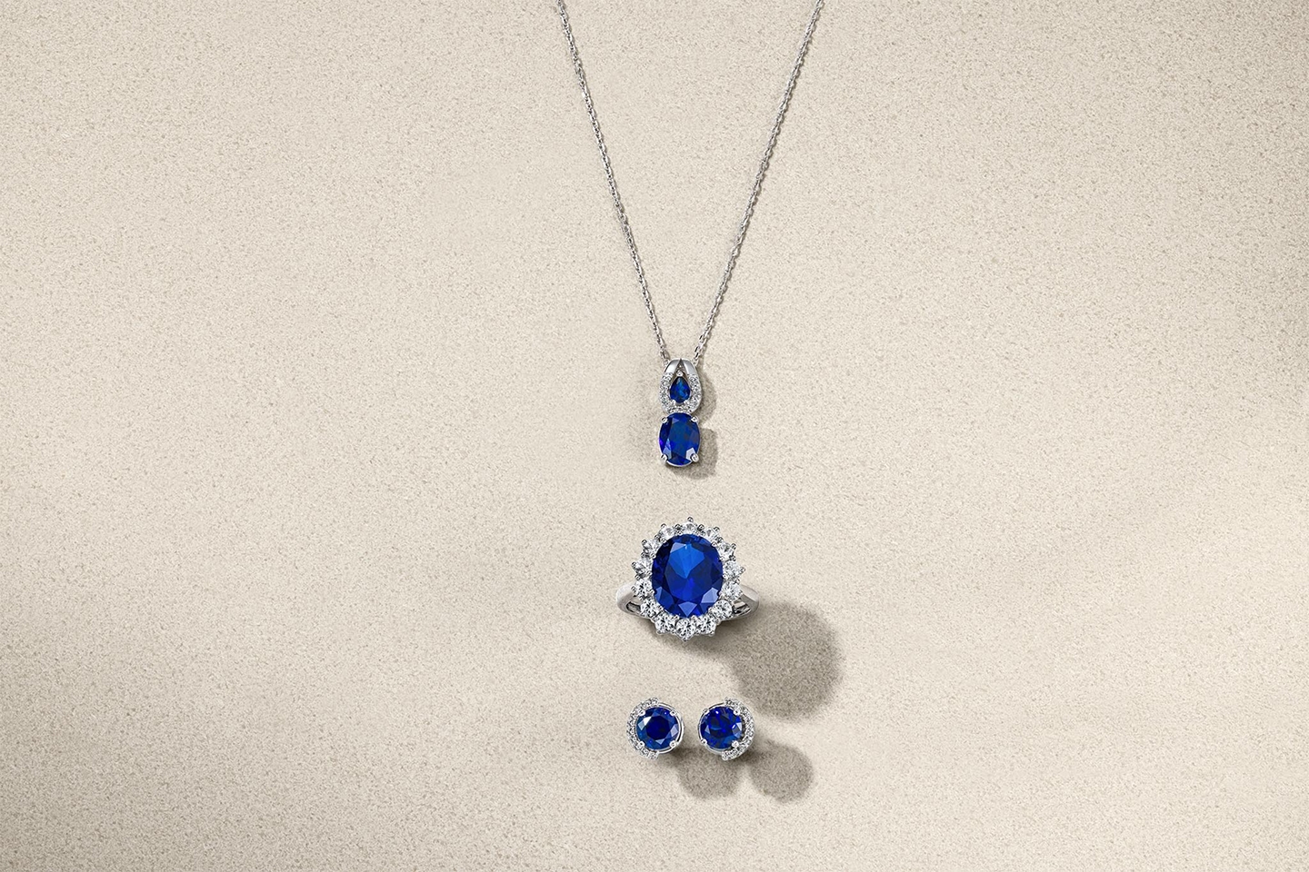 Shop Sapphire necklaces rings and earrings at Jared