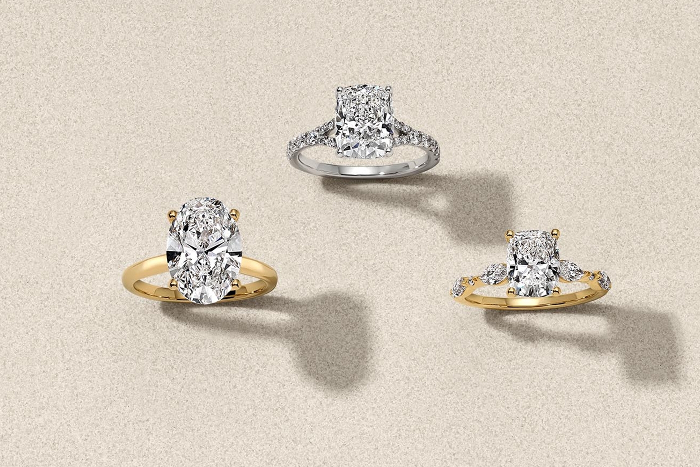 three diamond rings