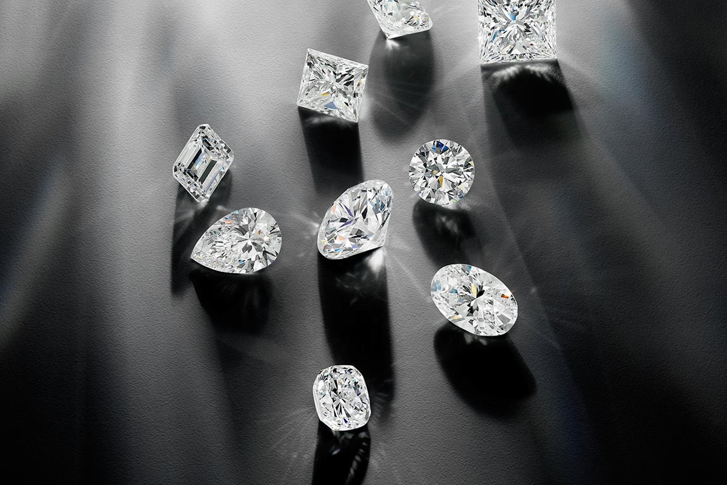 diamonds on dark surface