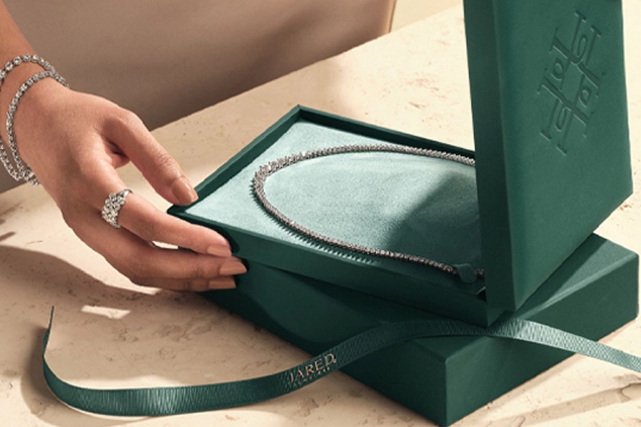 diamond necklace in a box