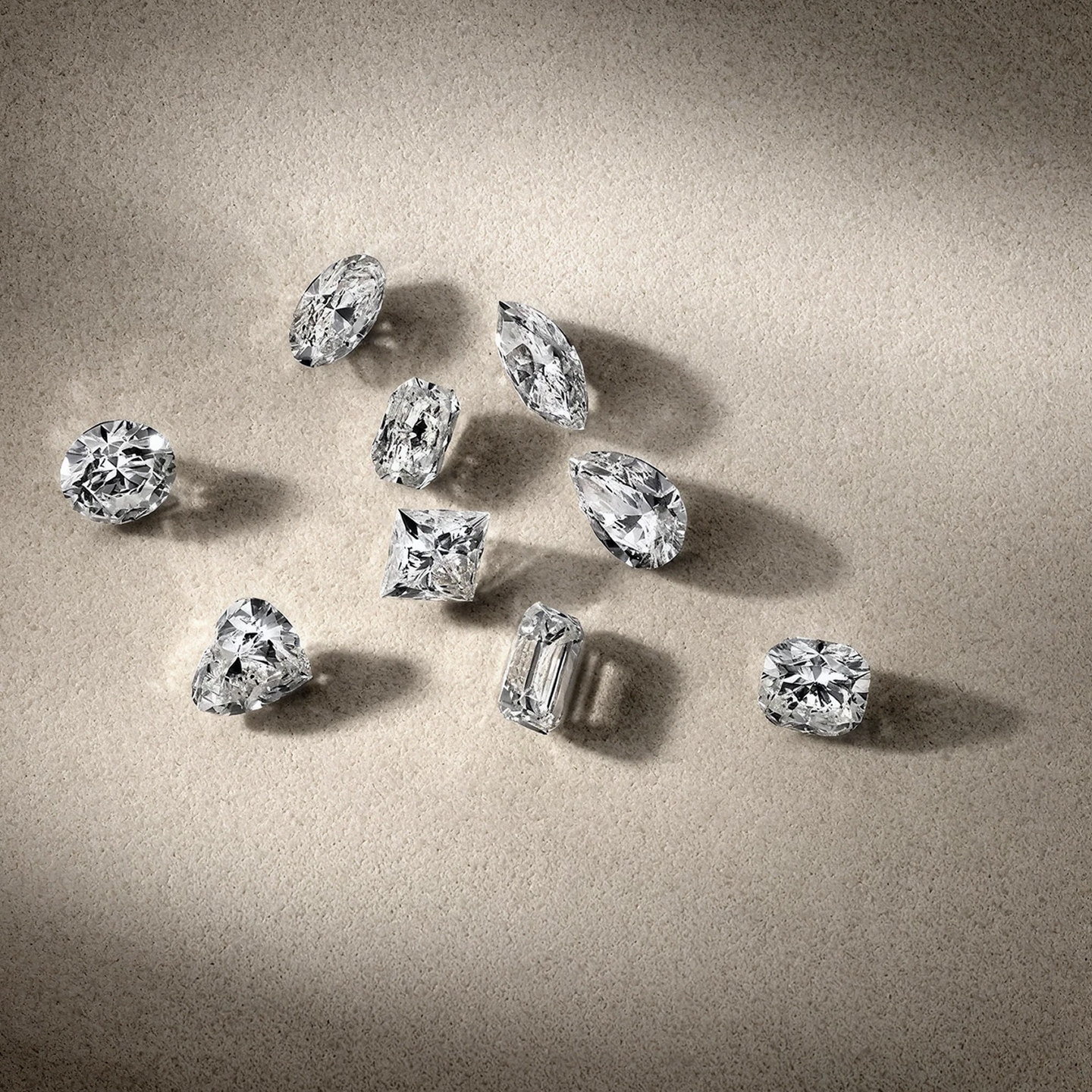 diamonds on a table