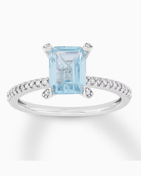 Shop engagement rings with aquamarine center stones