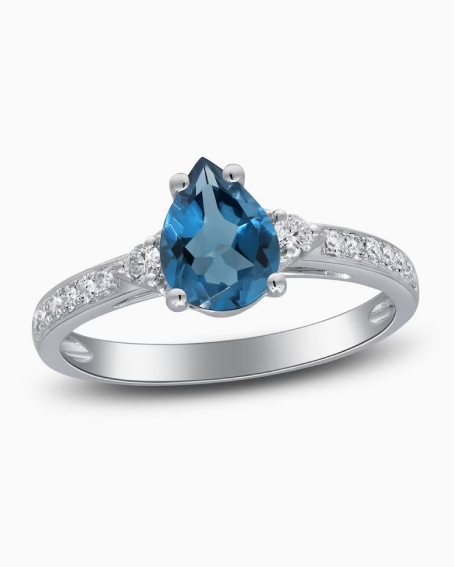 Shop engagement rings with blue topaz center stones