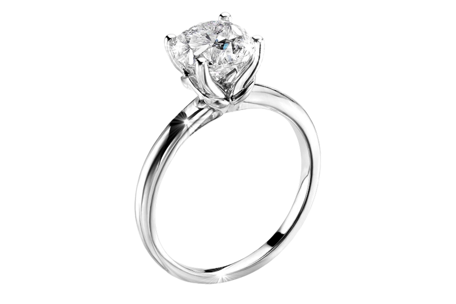 Solitaire engagement ring.