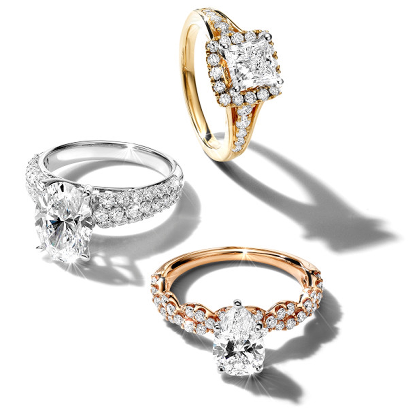 Three diamond engagement rings