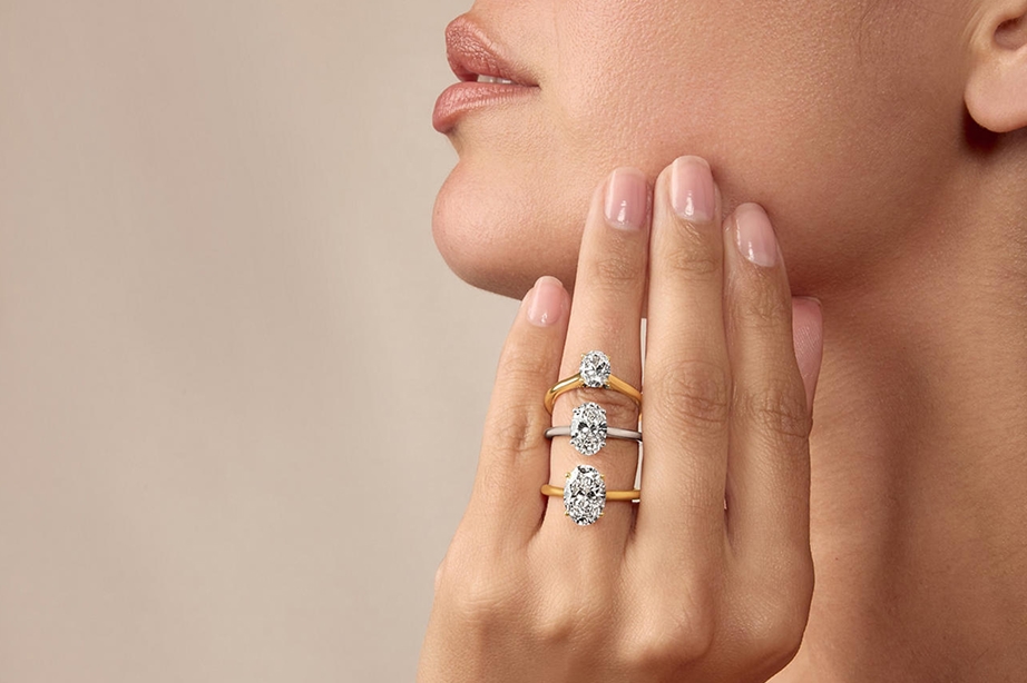 three rings on models hand
