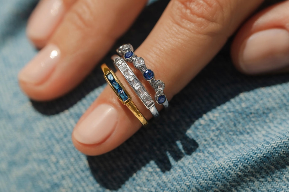 three rings on models finger