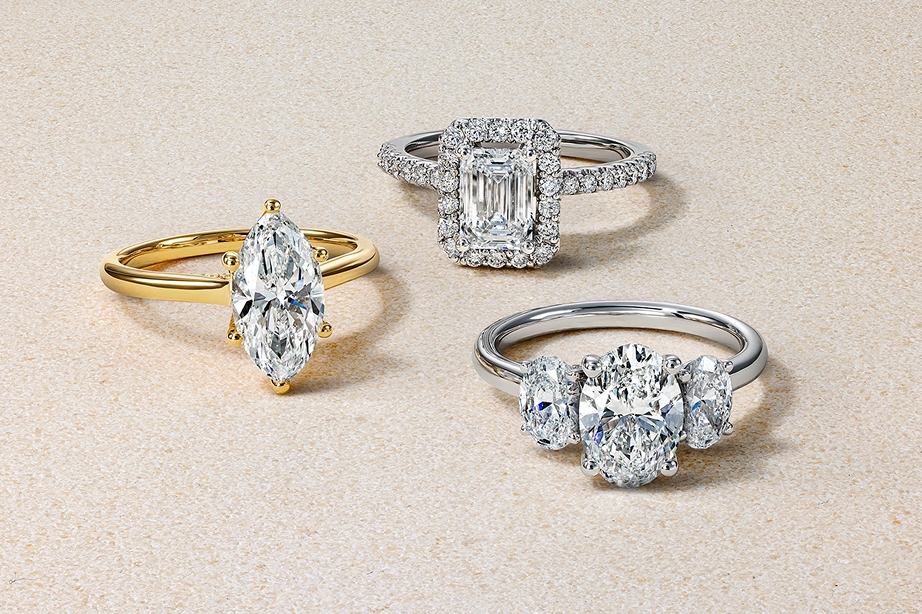 three engagement rings