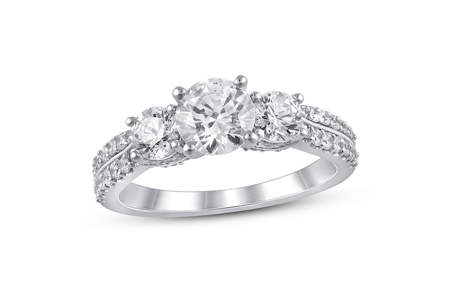three-stone engagement ring