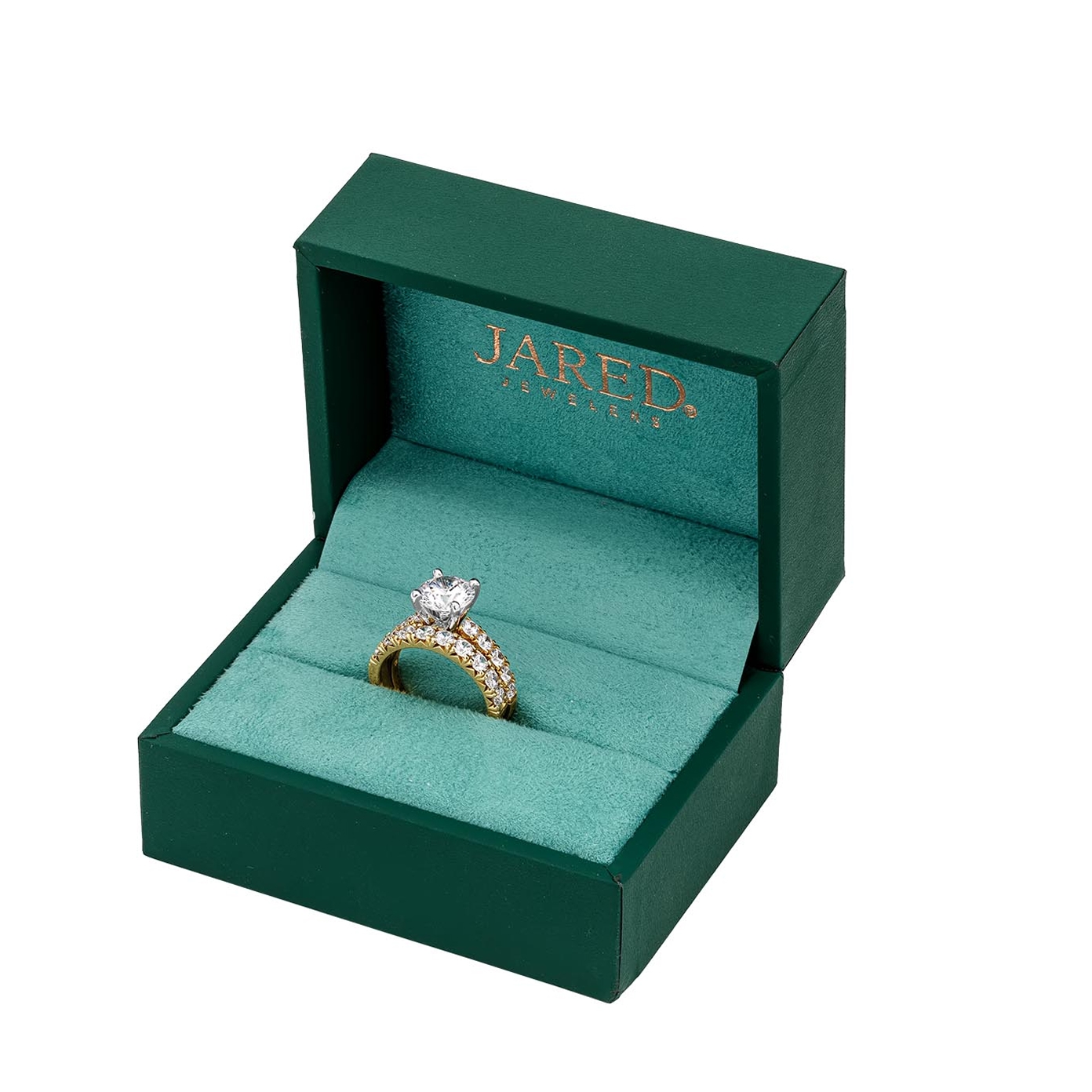 round diamond engagement ring in jared box