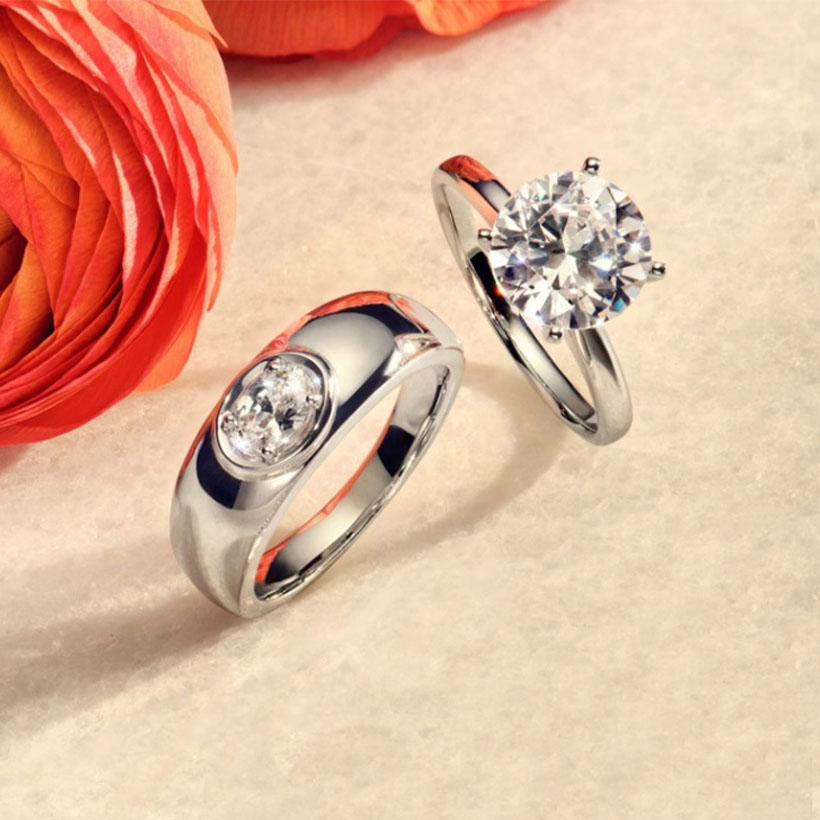 round and oval cut solitaire engagement rings