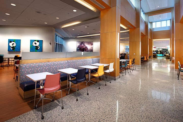 Inside lobby of St. Jude's facility