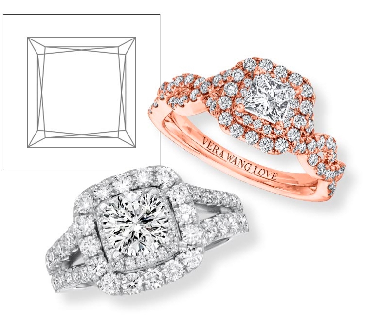 Jared cushion cut hot sale engagement rings