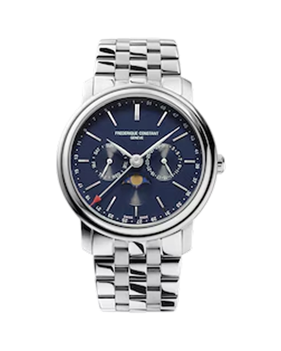 Image of silver men's quartz watch.