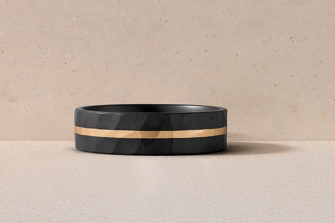 two toned sustainable wedding band
