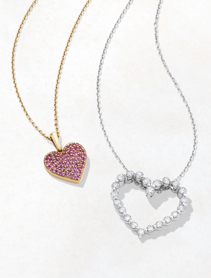 Shop heart necklaces for the ideal Valentine's Day gift that makes a statement.