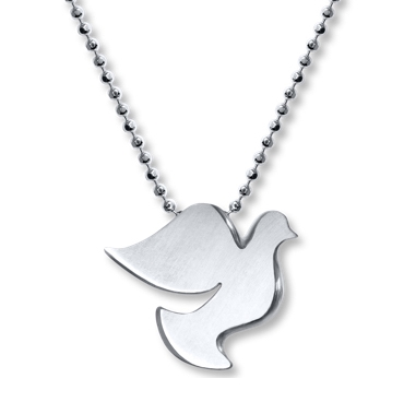 Sterling silver Alex Woo necklace with dove shaped charm