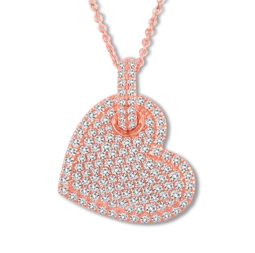 Jared Heart rose gold and diamond necklace