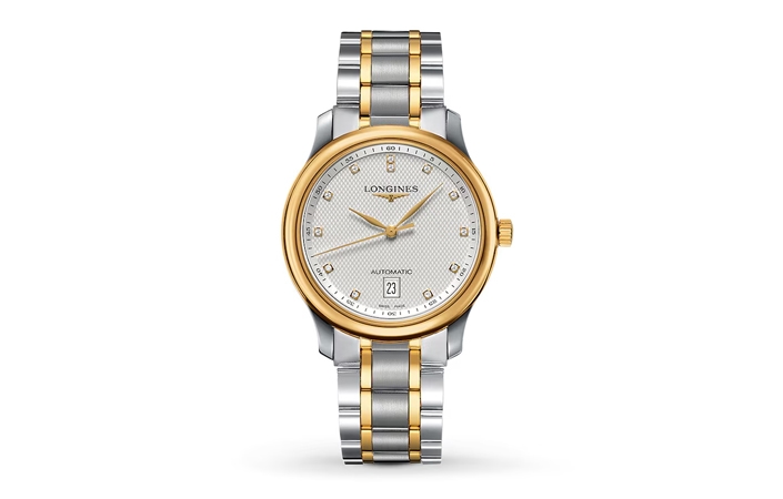 Men's Longines watch with diamond dial markers