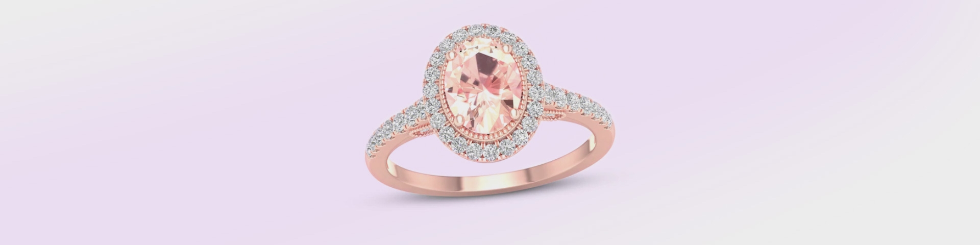 Morganite engagement ring set in rose gold