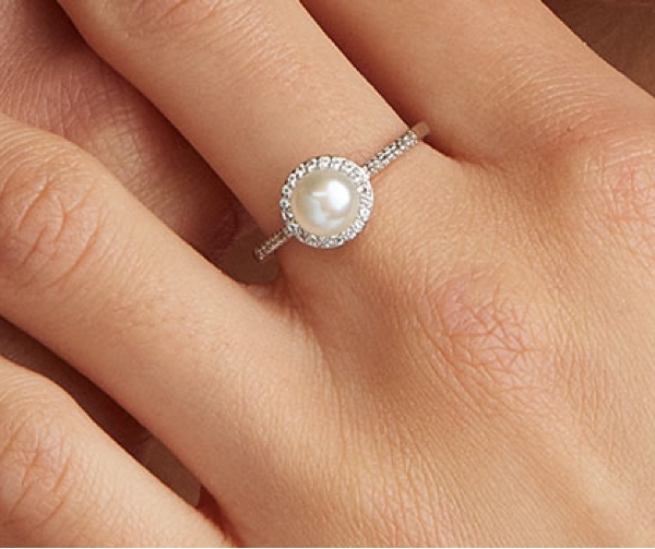 Cultured Pearl Diamond Ring 14k White Gold Size 6.5 June Birthstone  thuvien.quangtri.gov.vn