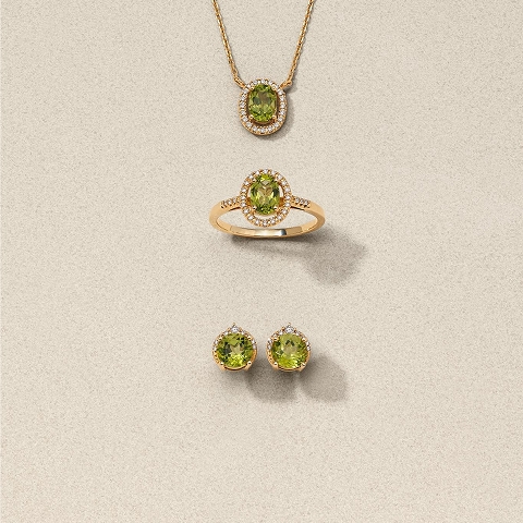Matching peridot necklace and ring