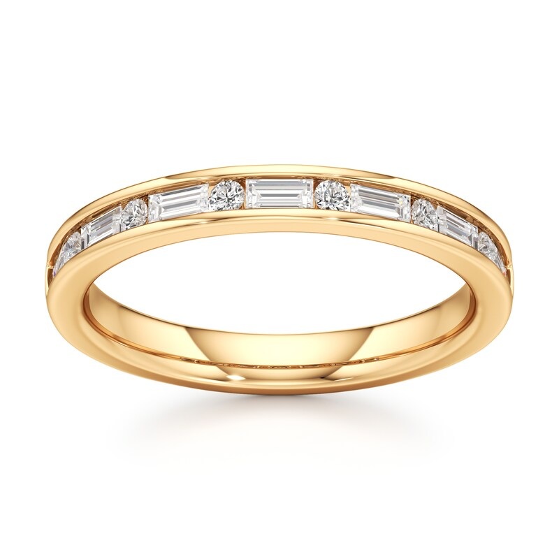 channel set wedding bands