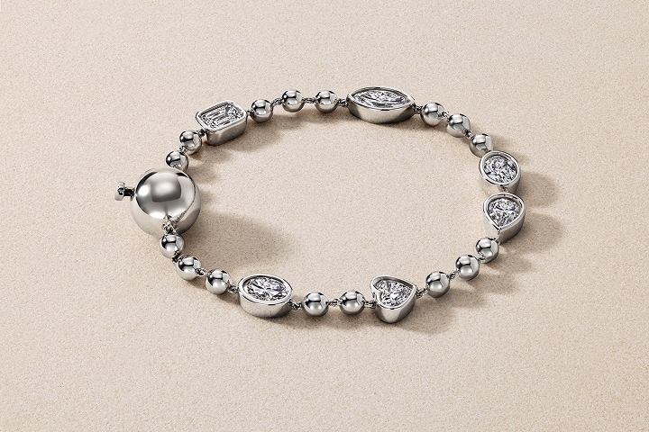 Sterling silver and diamond fashion bracelet