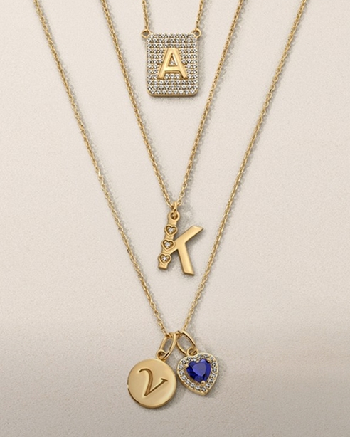 shop personalized initial jewelry