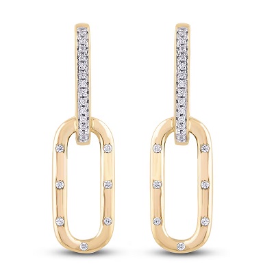 Gold and diamond earrings from Jared