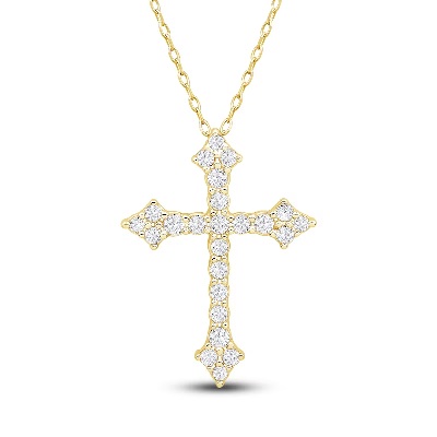 gold and diamond cross necklace from Jared