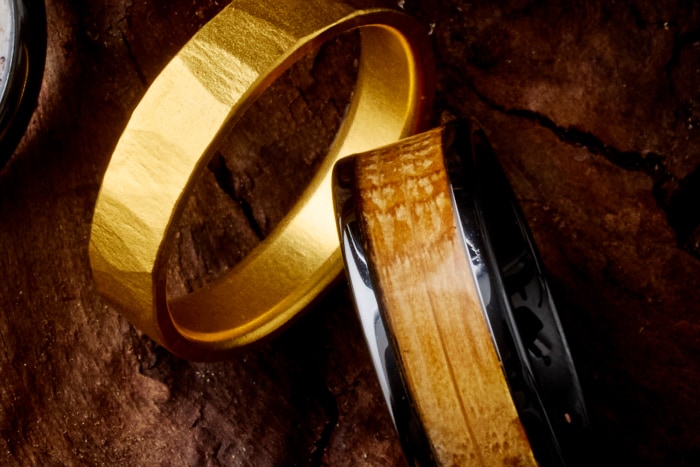 two completed Rare Bond rings