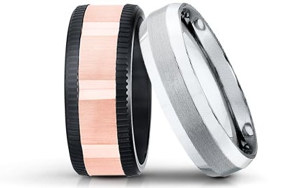 Image of two tungsten rings.