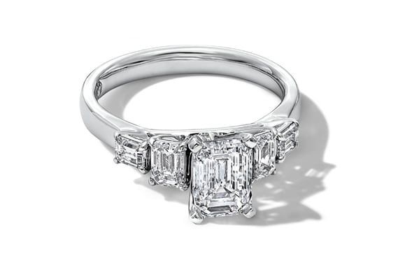 Emerald-cut diamond engagement rings education