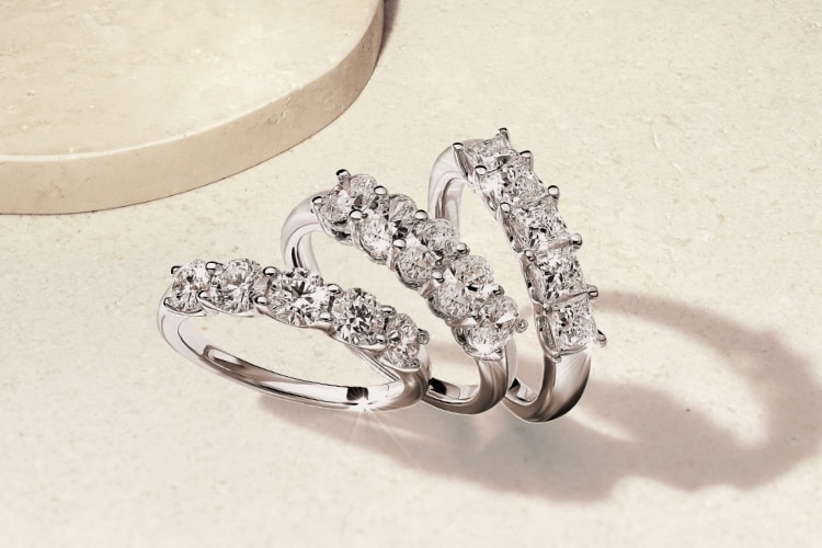 Image of three diamond rings.
