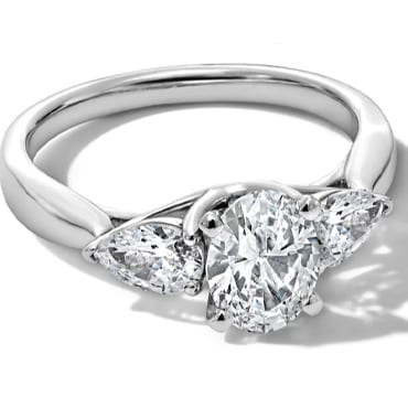 Different examples of 3 stone engagement rings