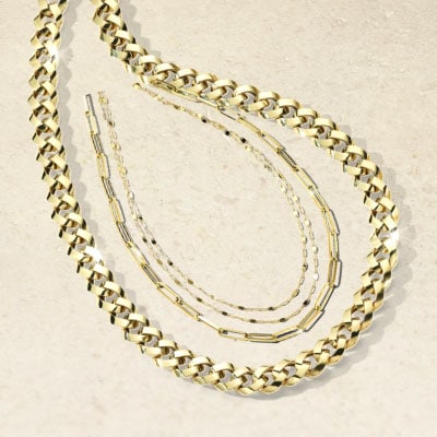 Image of gold chains from Jared.
