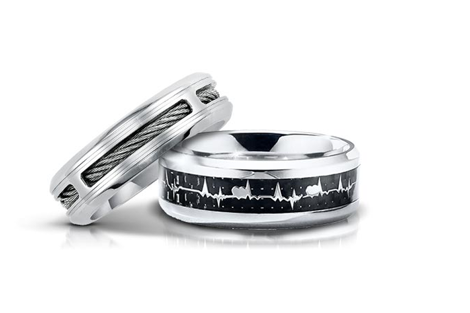 Stainless steel rings from Jared