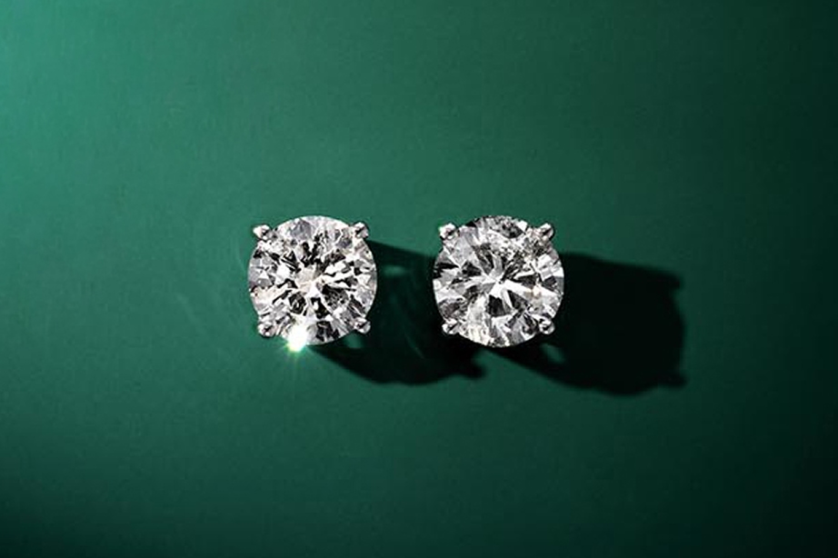 Diamond solitaire earrings from Jared
