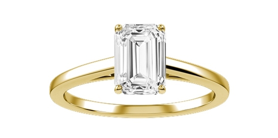 Emerald-cut solitaire ring 
