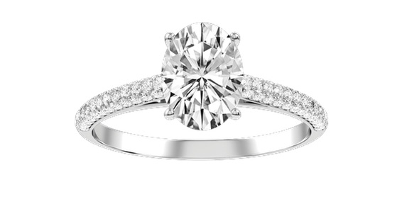 Engagement rings with pave diamond settings