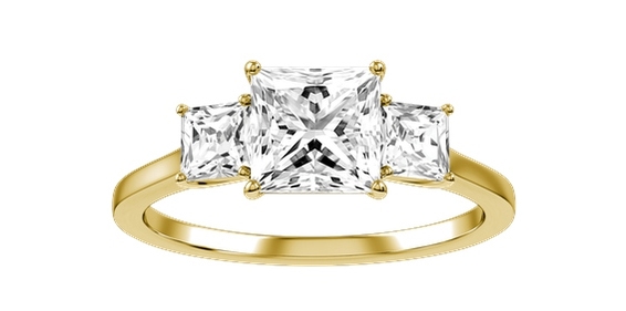 3stone princess cut engagement ring