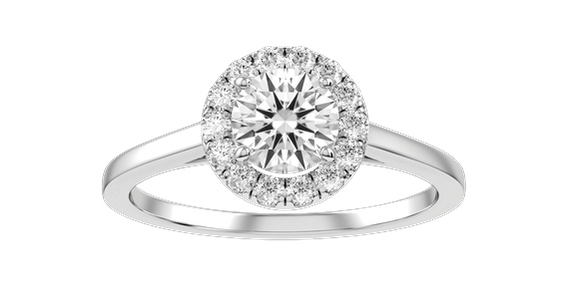Halo round diamond engagement ring styles
