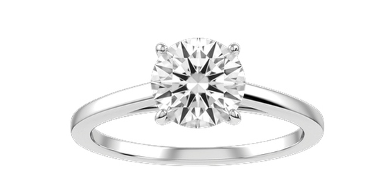 Popular solitaire round diamond engagement ring styles